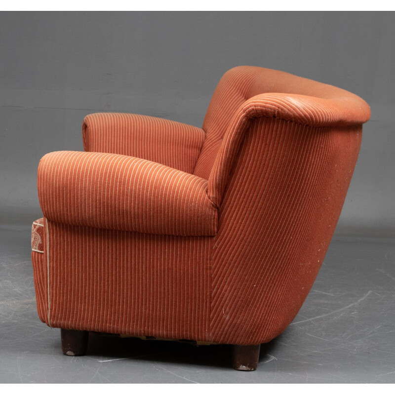 Danish vintage curved sofa, 1940-1950