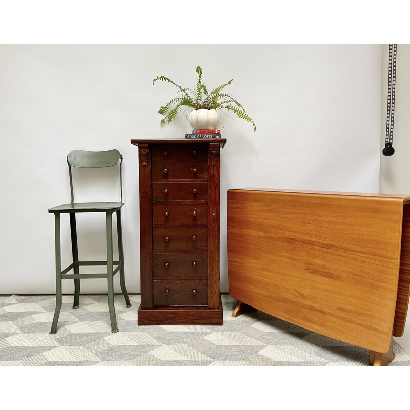 Vintage mahogany Wellington chest of drawers