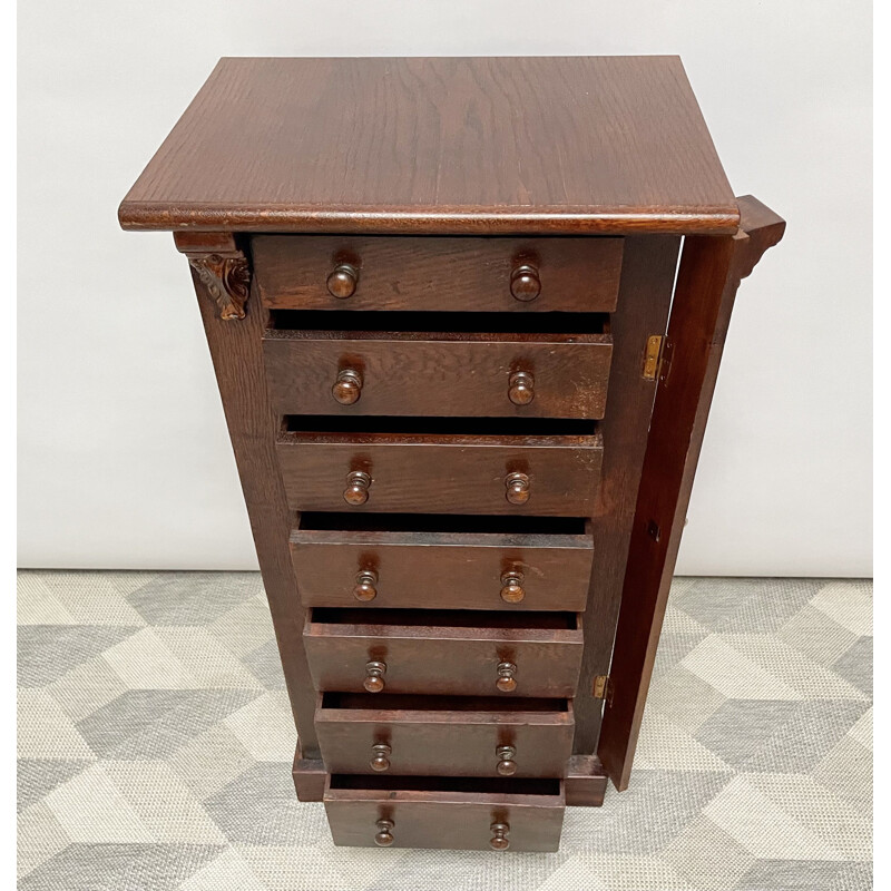 Vintage mahogany Wellington chest of drawers