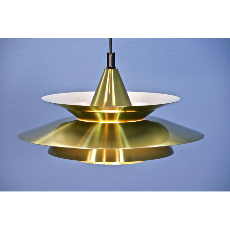 Danish vintage pendant lamp in brass, 1970s