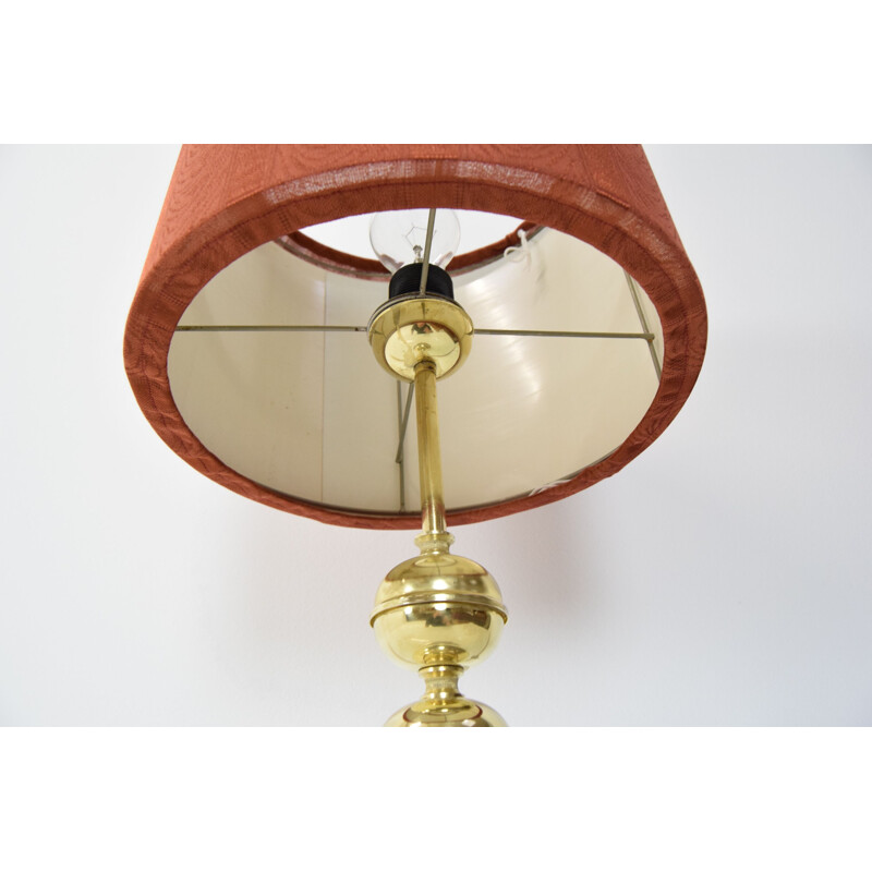 Vintage table lamp in fabric and brass by Kamenicky Senov, Czechoslovakia 1960