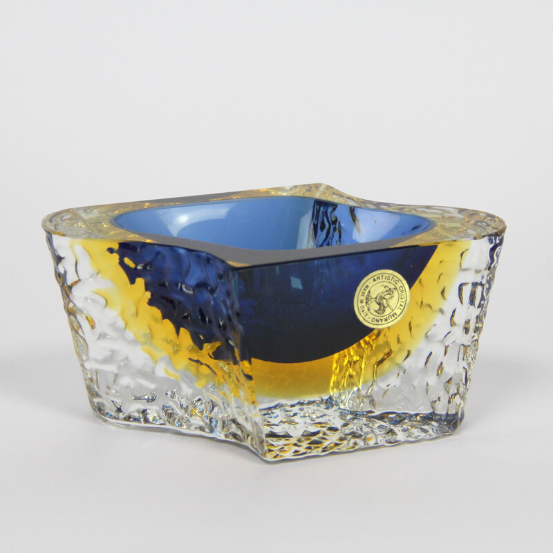 Vintage ashtray in murano glass by Mandruzzato, 1970 .