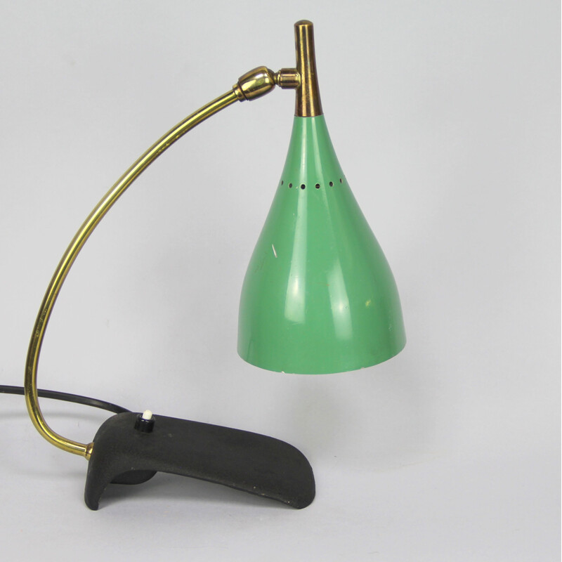 Lampe à poser vintage en métal laqué et laiton par Stilnovo