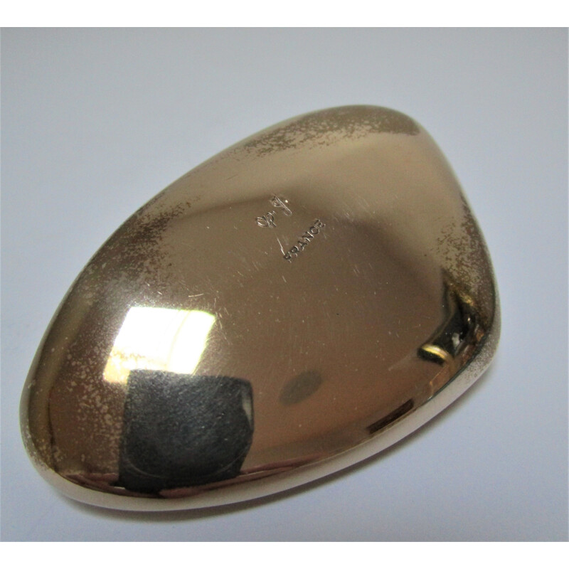 Vintage bronze pebble by Monique Gerber, 1970