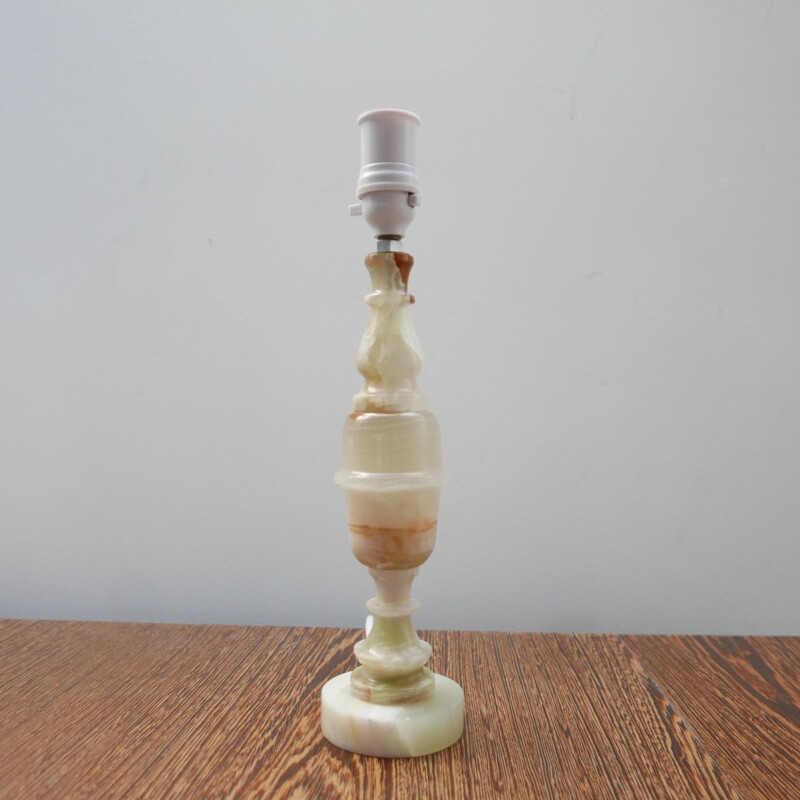 Lámpara de mesa vintage de alabastro, Inglaterra 1970