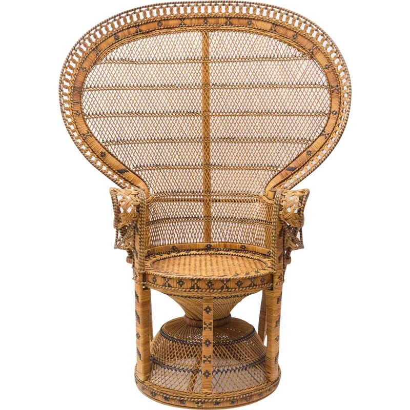 Vintage "Emmanuelle" wicker armchair, Italy 1960s