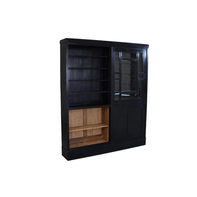 Vintage display cabinet with sliding doors