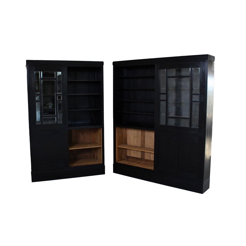 Vintage display cabinet with sliding doors