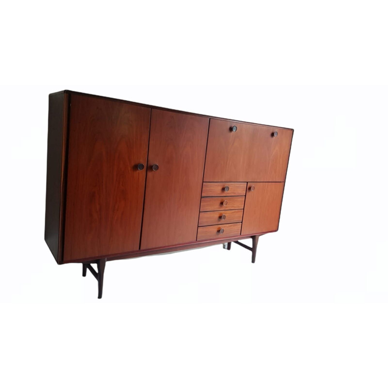 Teak and rosewood vintage highboard by Marten Franckena for Fristho, 1962