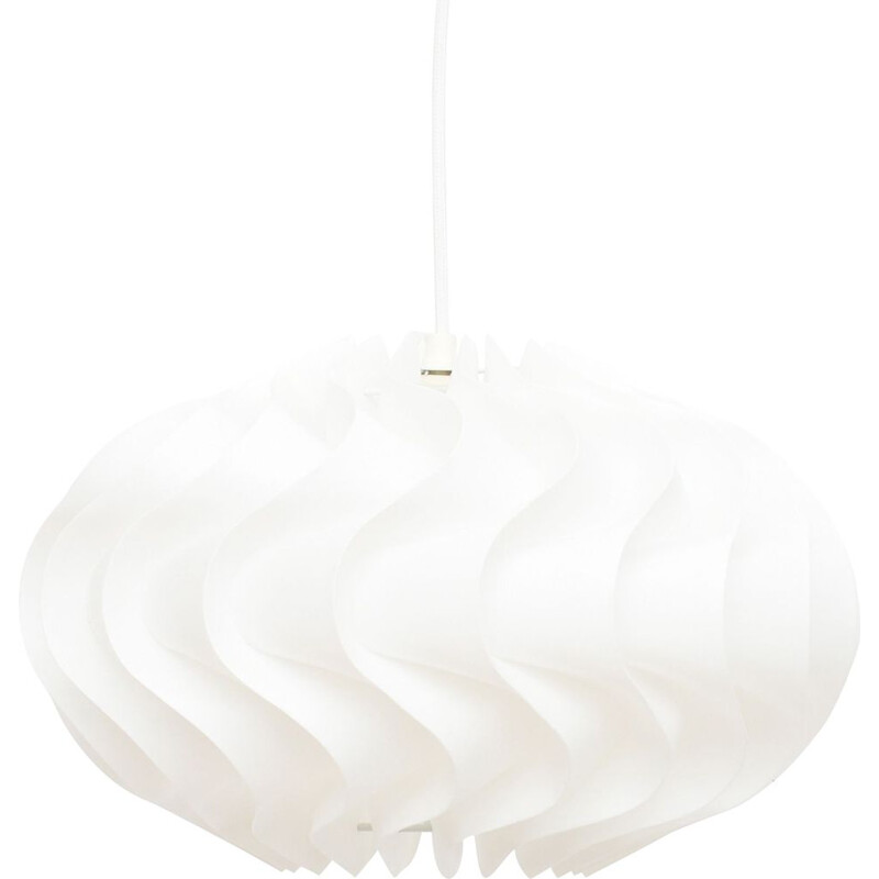 Mid-century white pendant lamp, Denmark 1970s