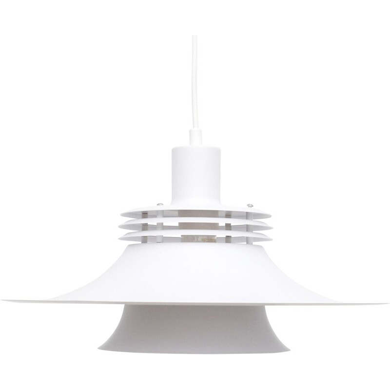 Danish vintage white pendant lamp, 1970s