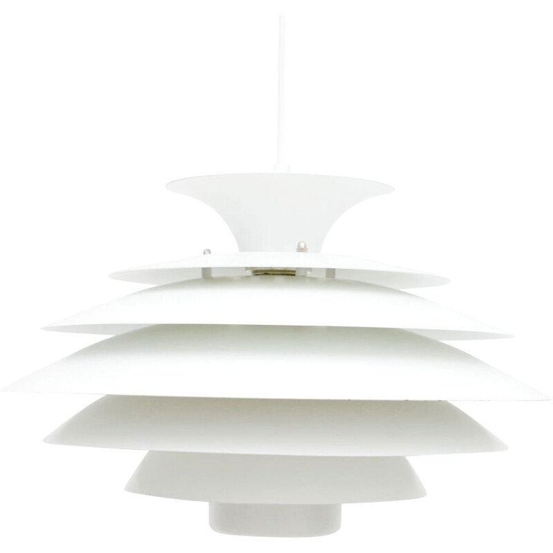 Vintage Form Light white pendant lamp, Denmark 1970s