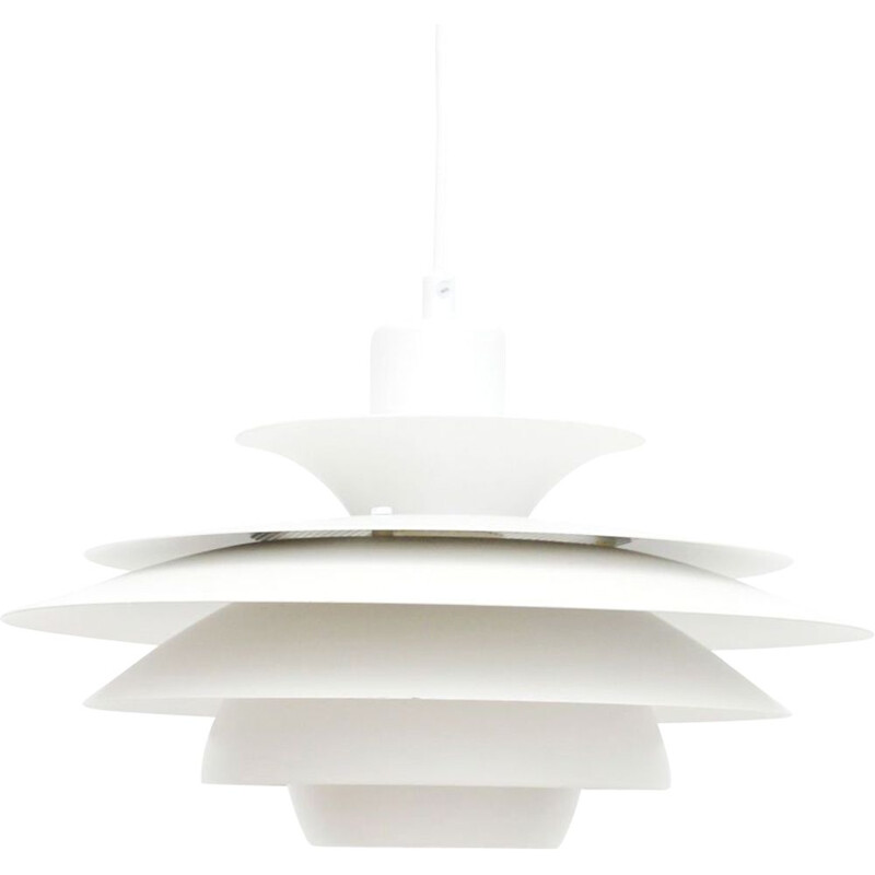 Vintage Jeka white pendant lamp, Denmark 1970s