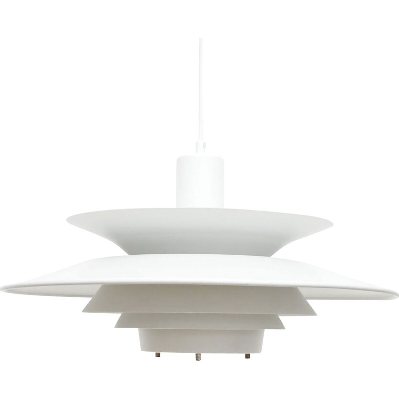 Vintage white pendant lamp, Denmark 1970s