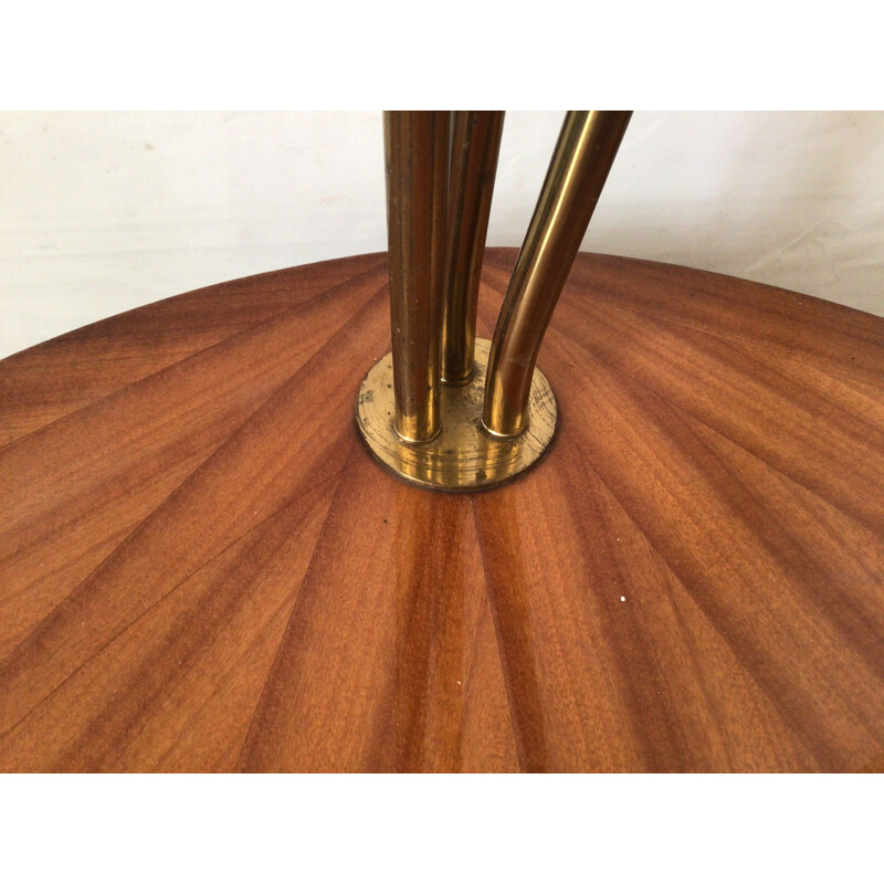 Vintage tripod floor lamp in exotic wood