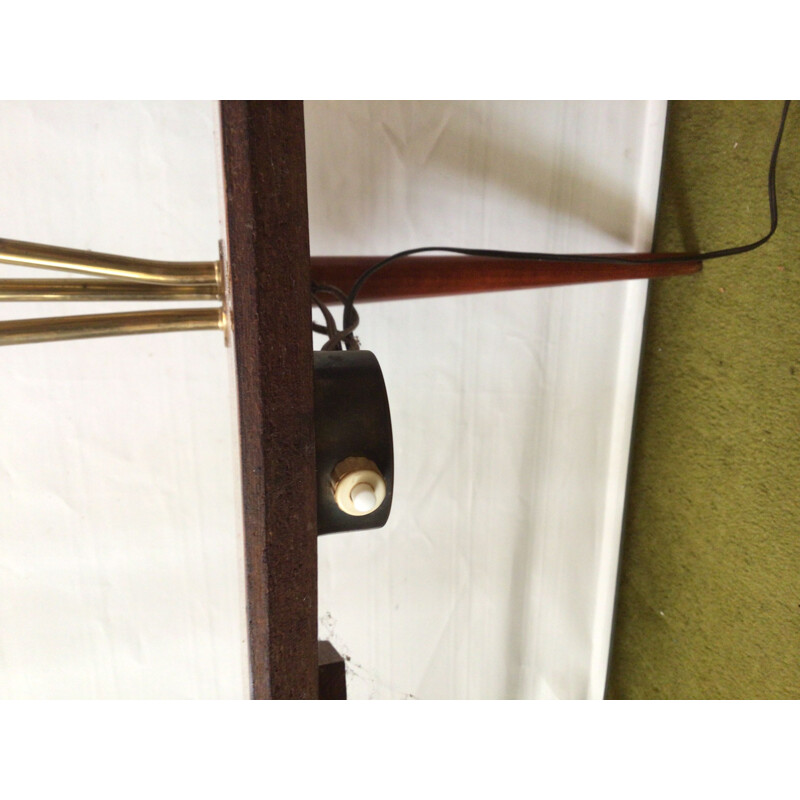 Vintage tripod floor lamp in exotic wood