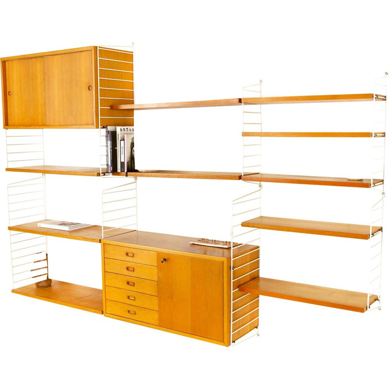 Vintage String wall unit by Nisse & Kajsa Strinning for String Ab, Sweden 1960s