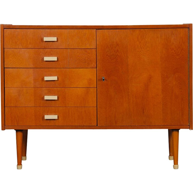 Vintage oakwood chest of drawers by Zapadoslovenske Nabytkarske Zavody, 1960