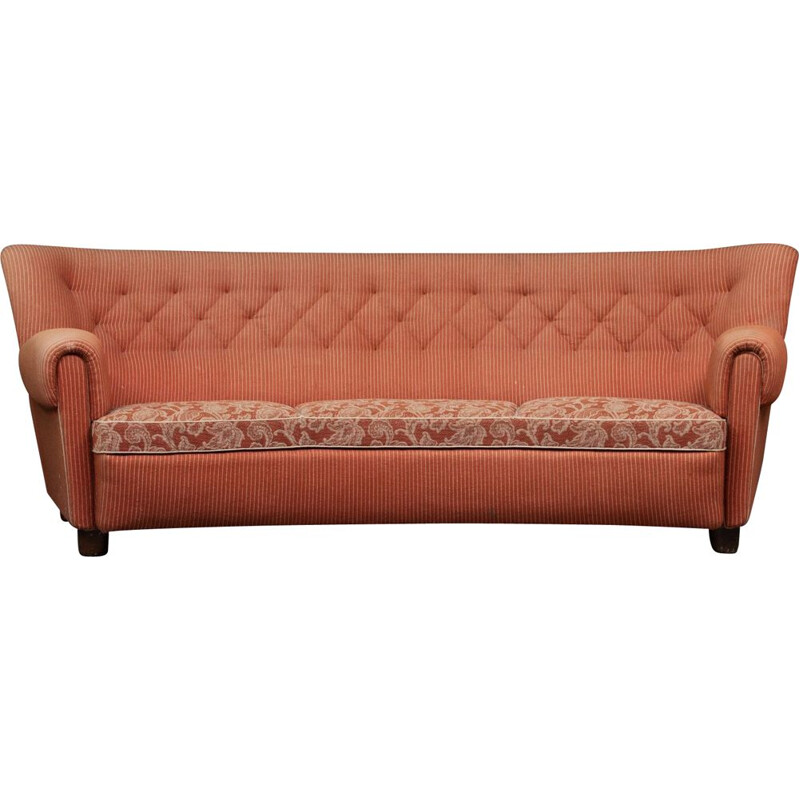 Danish vintage curved sofa, 1940-1950