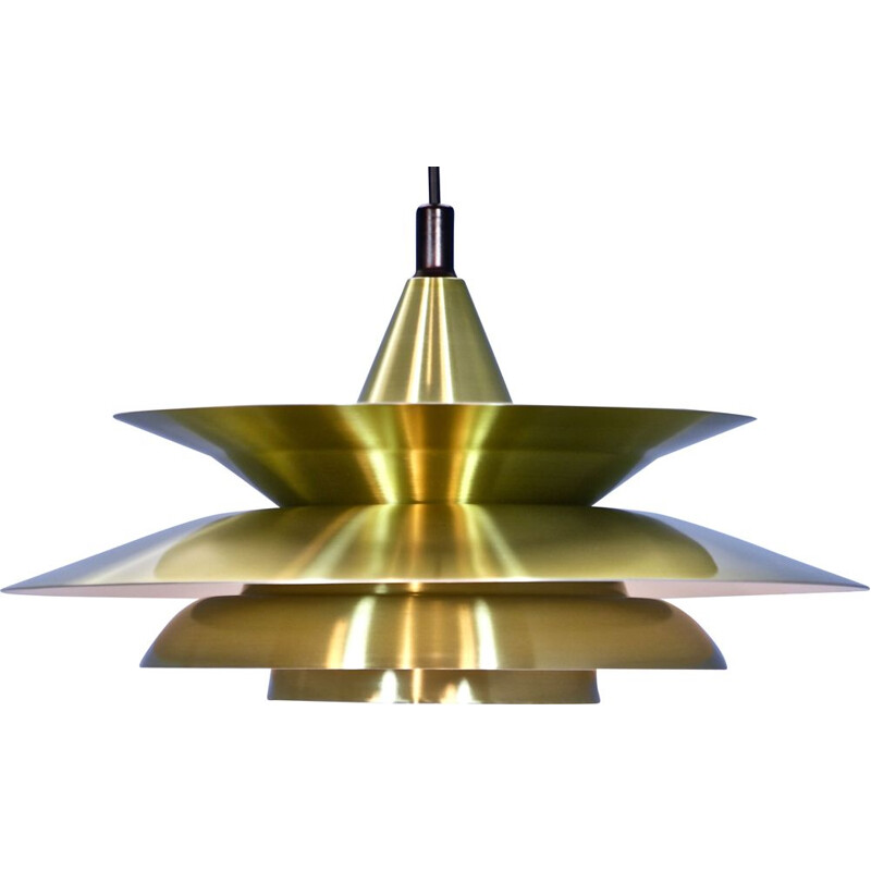 Danish vintage pendant lamp in brass, 1970s