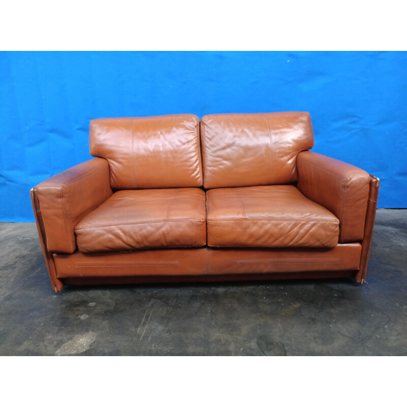 Vintage leather sofa by Baxter Miami