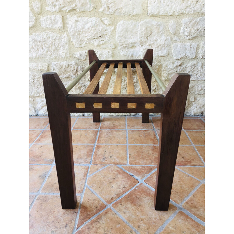 Vintage side table with slats, Scandinavian 1960