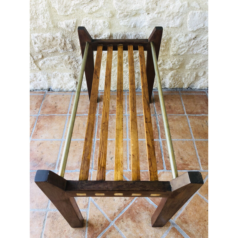 Vintage side table with slats, Scandinavian 1960