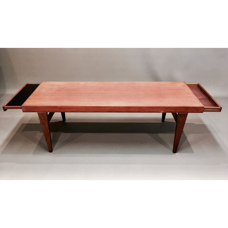 Scandinavian vintage teak coffee table by Johannes Andersen, 1950