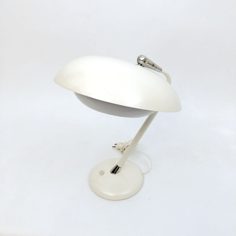 Lampe de table vintage blanche de Stilnovo, Italie 1950