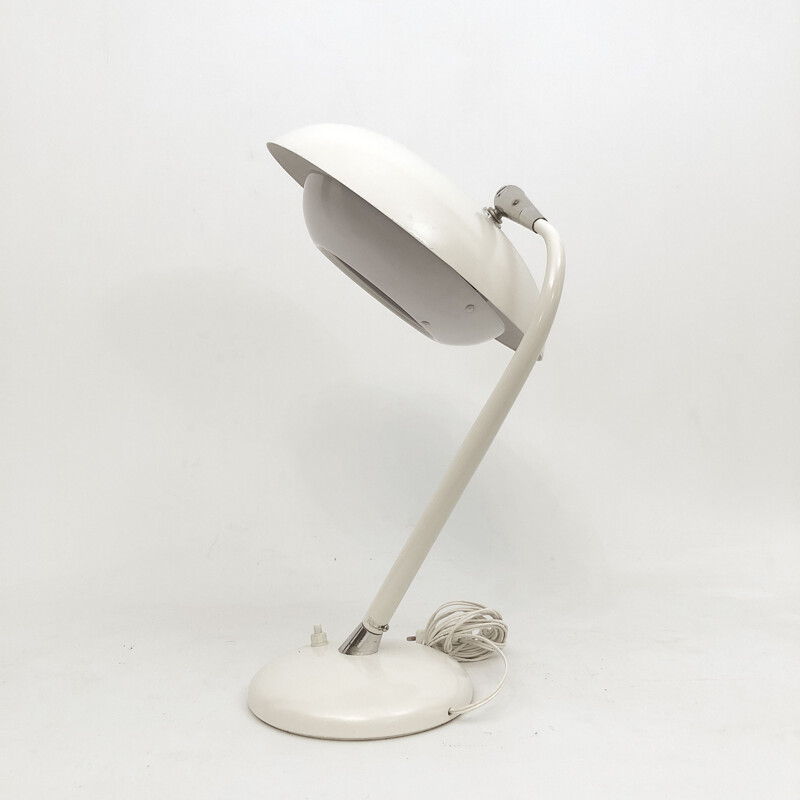 Lampe de table vintage blanche de Stilnovo, Italie 1950