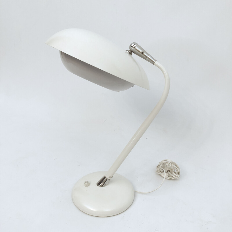Lampe de table vintage blanche de Stilnovo, Italie 1950