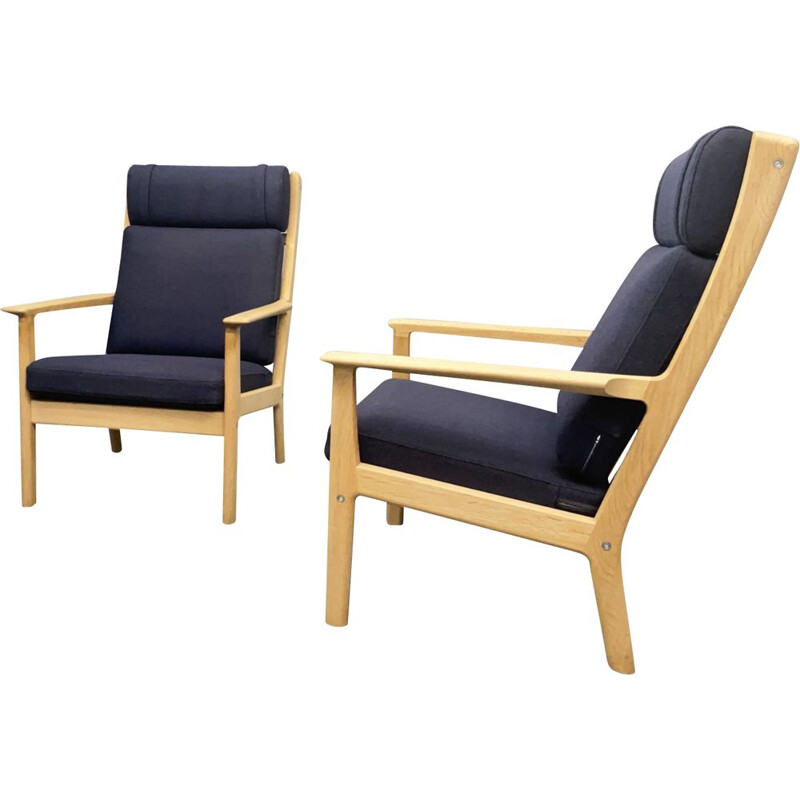 Paire de fauteuils vintage en bois de chêne par Hans J. Wegner pour Getama, Danemark 1960