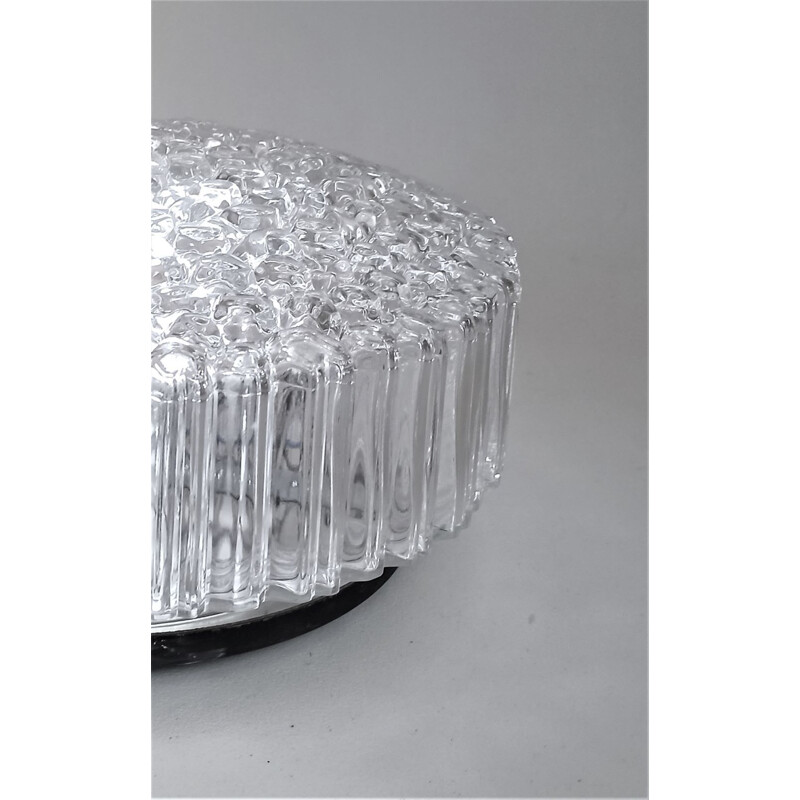 Vintage ceiling lamp in thick bubble glass by Helena Tynell for Glashütte Limburg