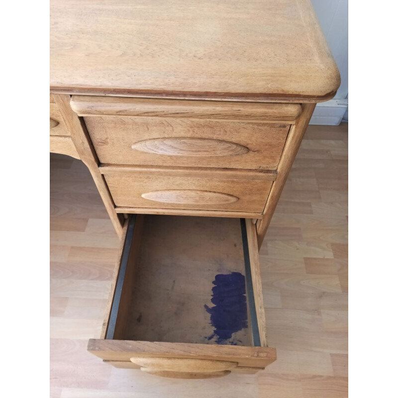 Vintage English desk in ashwood, 1950