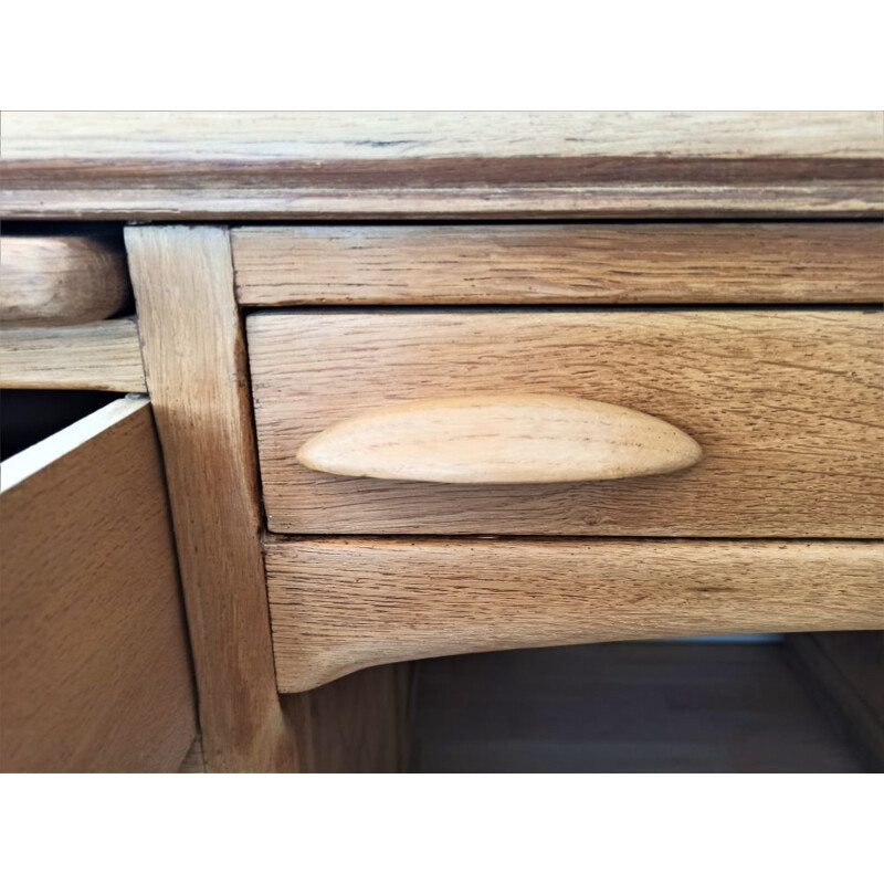 Vintage English desk in ashwood, 1950