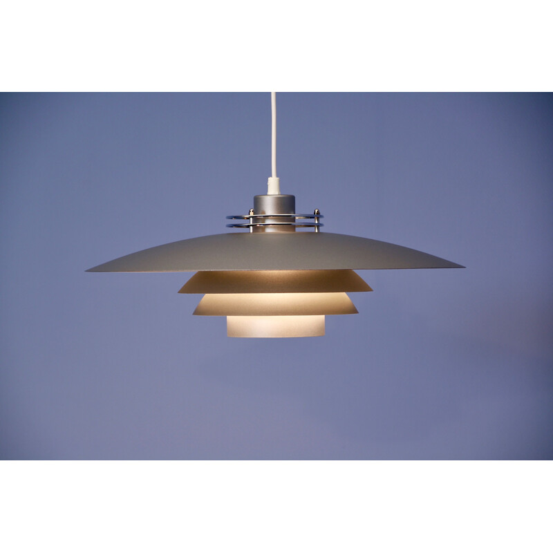 Lampada danese vintage a sospensione XL in grigio, 1970