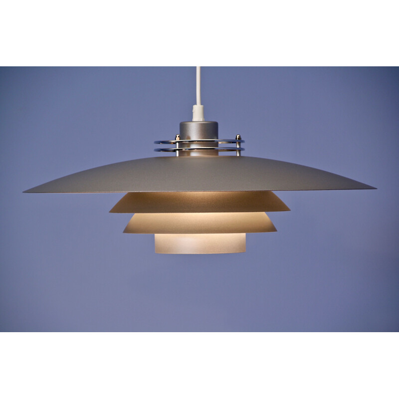 Vintage Danish XL pendant lamp in grey, 1970s