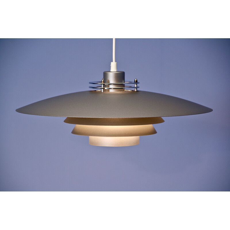 Vintage Danish XL pendant lamp in grey, 1970s