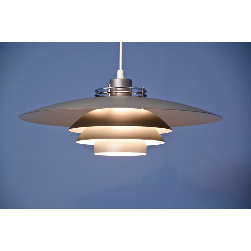 Lampada danese vintage a sospensione XL in grigio, 1970