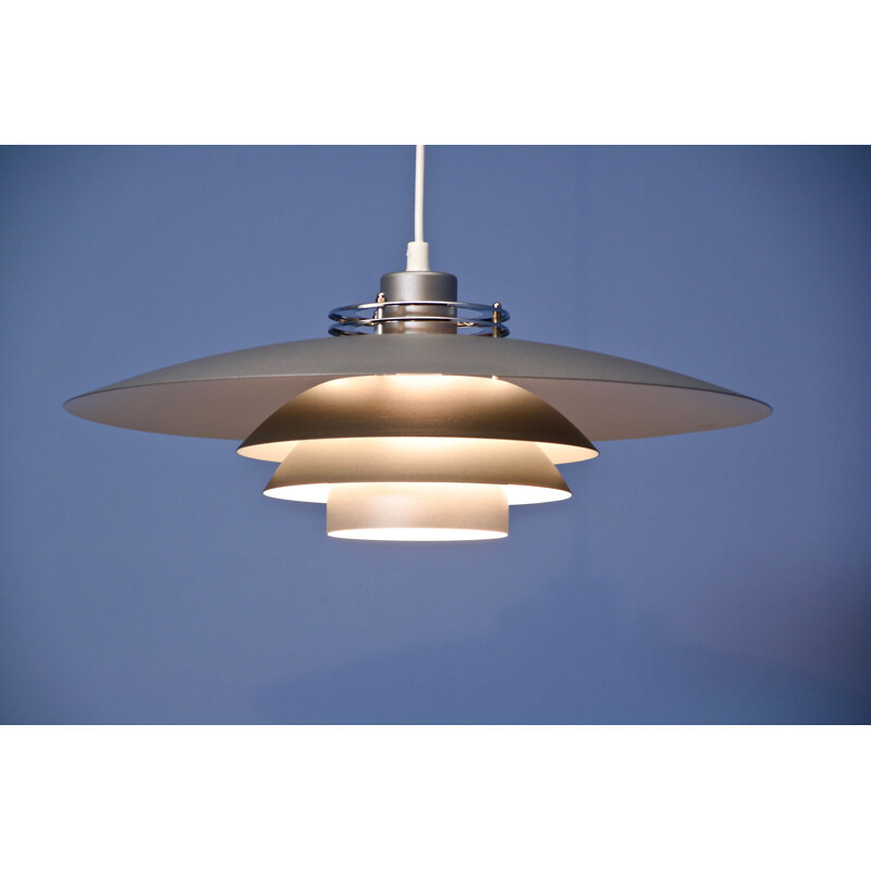 Vintage Danish XL pendant lamp in grey, 1970s