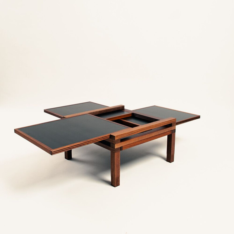 Table basse vintage Hexa par Bernard Vuarnesson pour Bellato, 1980