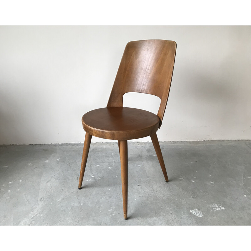 Set of 6 vintage bistro chairs for Baumann, 1950