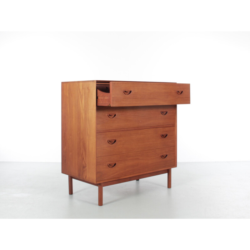 Commode scandinave vintage en teck massif de Peter Hvidt et Orla Mølgaard Nielsen