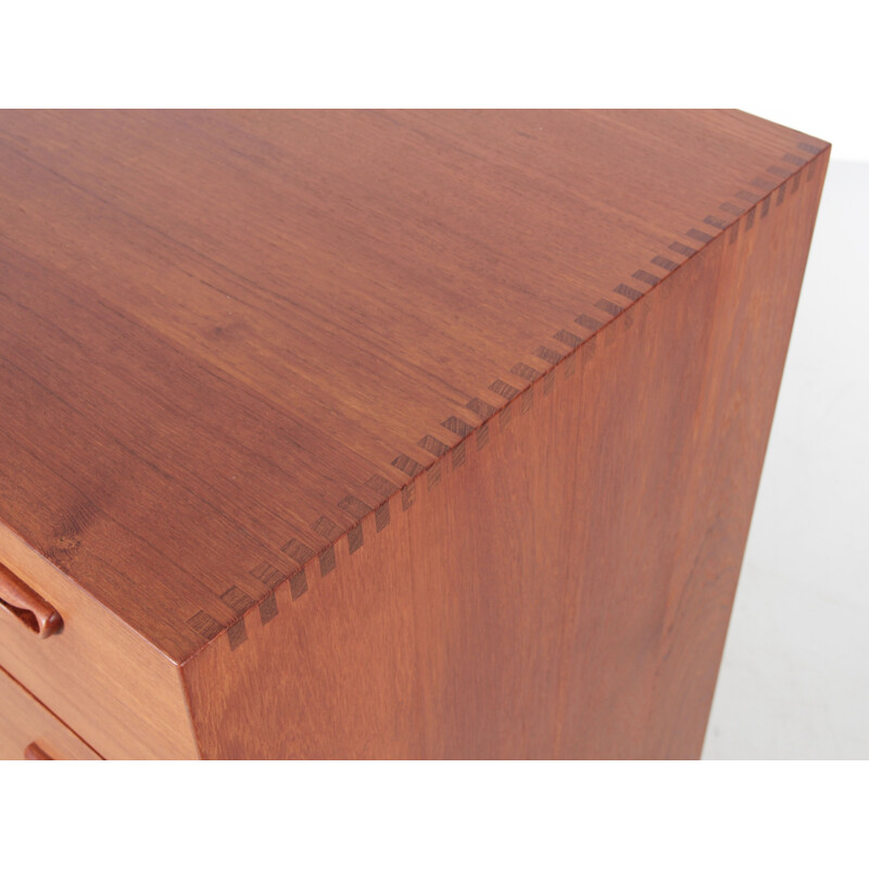 Scandinavian solid teak chest of drawers by Peter Hvidt and Orla Mølgaard Nielsen