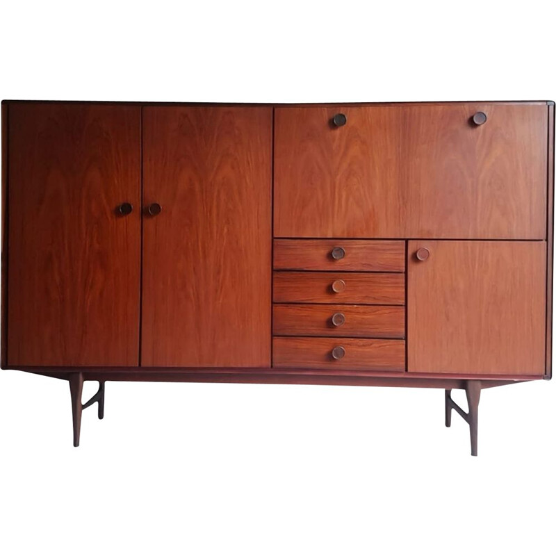 Teak and rosewood vintage highboard by Marten Franckena for Fristho, 1962