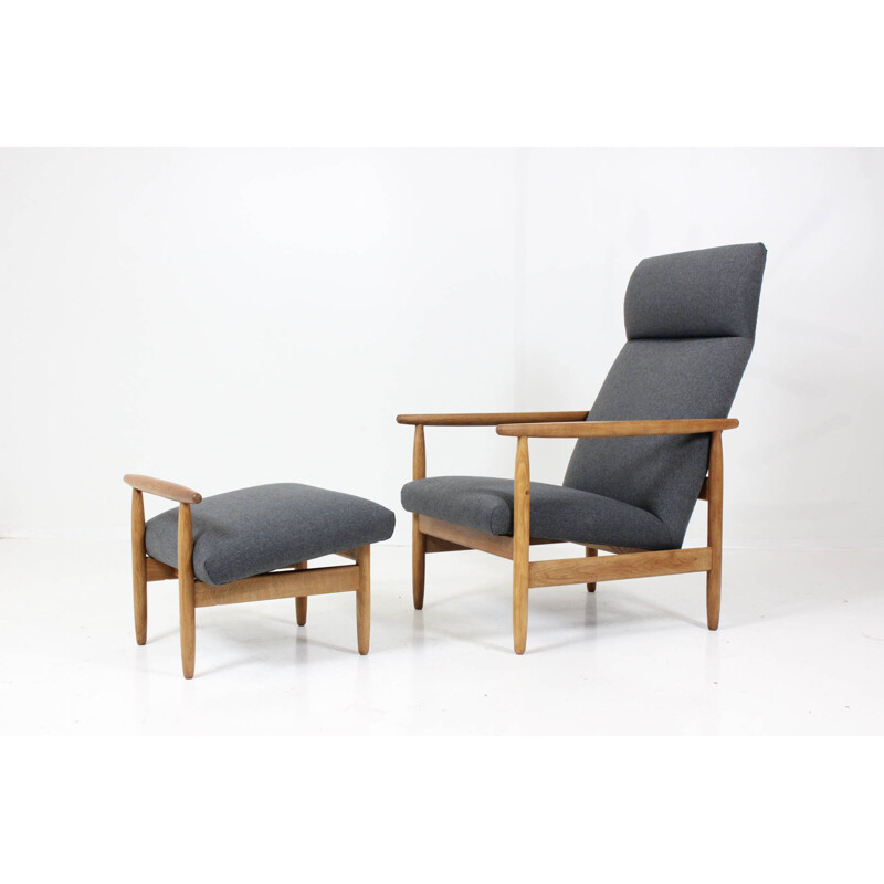 FDB Møbler armchair in oak and fabric, E.A. JOHANSSON - 1960s
