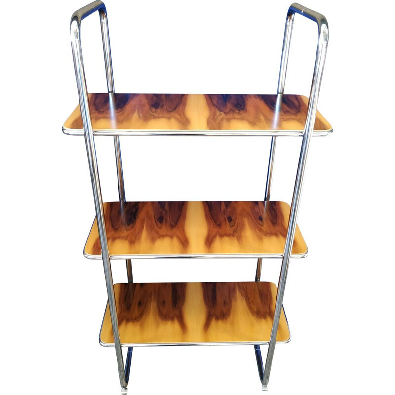 Vintage chrome plated and rosewood shelves, Czech Republic