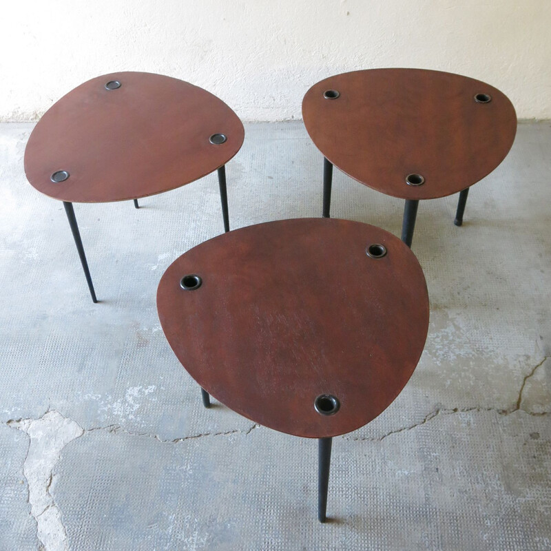 Partroy vintage nesting tables by Pierre Cruège, 1950