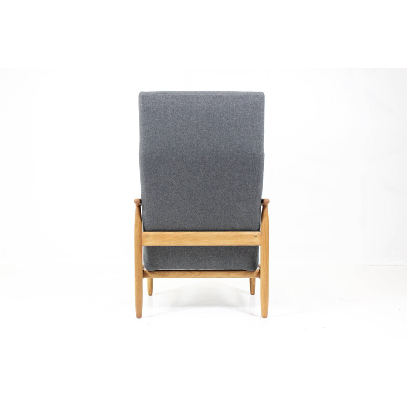 FDB Møbler armchair in oak and fabric, E.A. JOHANSSON - 1960s
