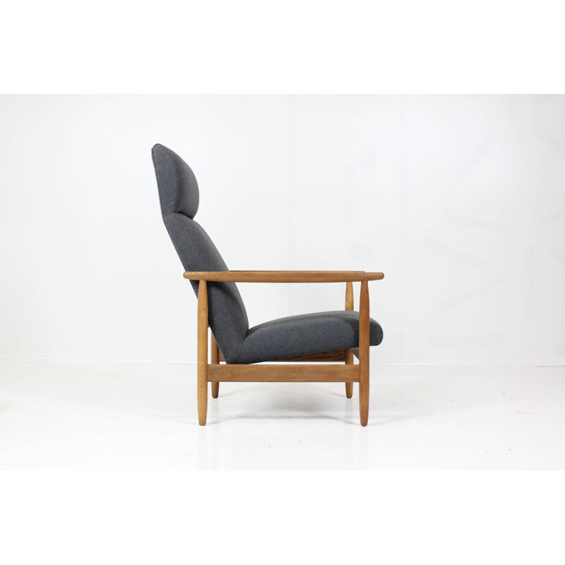 FDB Møbler armchair in oak and fabric, E.A. JOHANSSON - 1960s